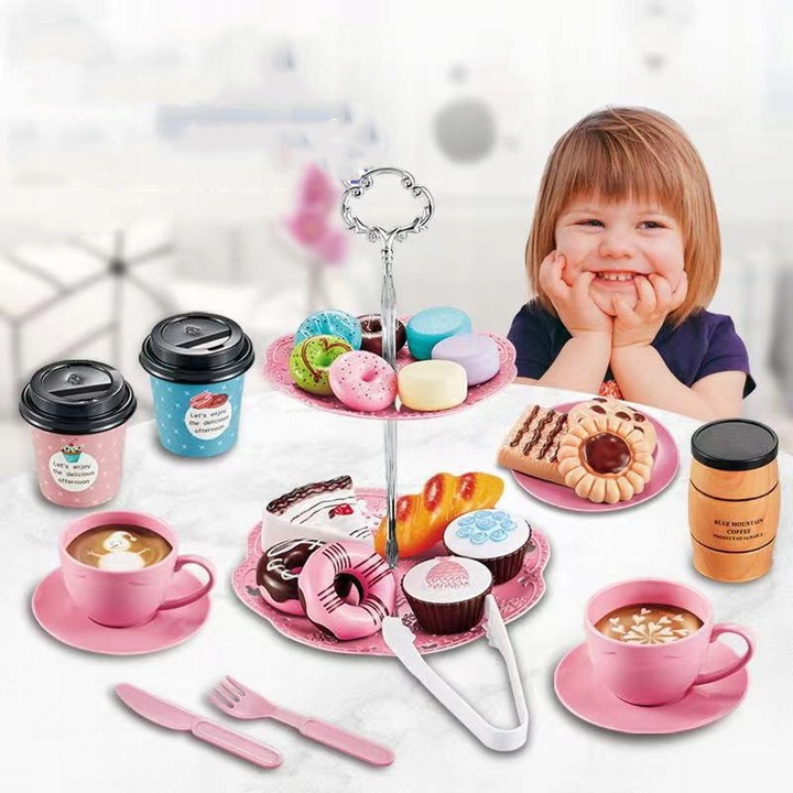 Zestaw kawowy dla dzieci patera czajnik 38el (W034)