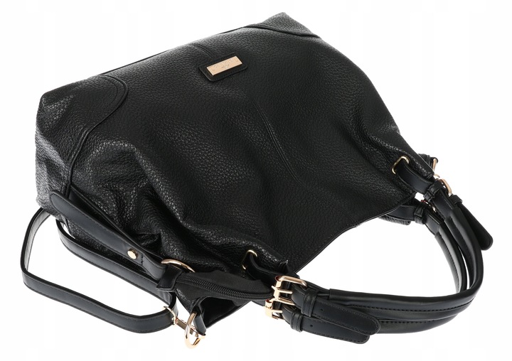 Torebka Damska shopperka A4 worek pojemna listonoszka modna CH3321 Czarna