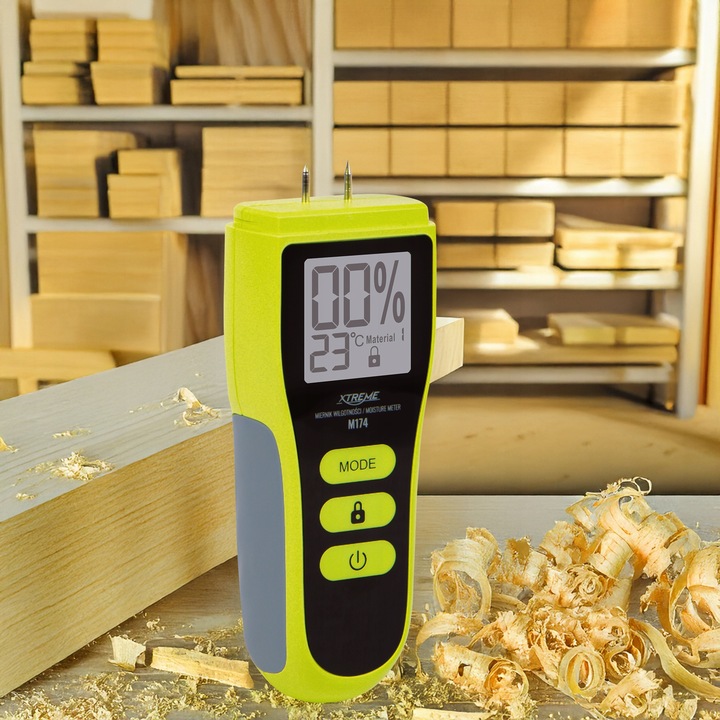 WILGOTNOŚCIOMIERZ MIERNIK WILGOTNOŚCI DREWNA BETONU CEGŁY GIPSU TYNK LCD