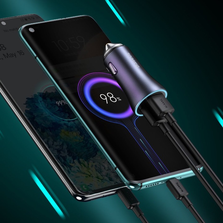ŁADOWARKA SAMOCHODOWA BASEUS USB + USB-C PD QC 40W