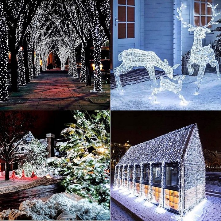 LAMPKI ŚWIĄTECZNE CHOINKOWE NA CHOINKĘ Zewnętrzne Wewnętrzne 500 LED ZIMNE