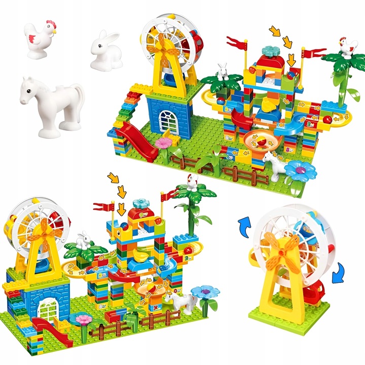 Klocki Konstrukcyjne Farma Duży Zestaw z 243 elementów dla Dzieci +3 lata