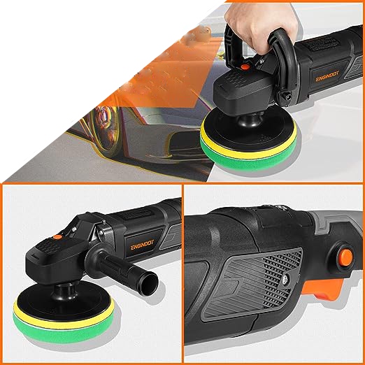 Profesjonalna POLERKA SAMOCHODOWA Z REGULACJĄ OBROTÓW z LCD + 20 AKCESORIÓW