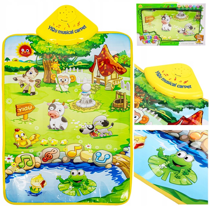 MATA MUZYCZNA INTERAKTYWNA EDUKACYJNA WESOŁA FARMA ODGŁOSY ZWIERZĄT GRA