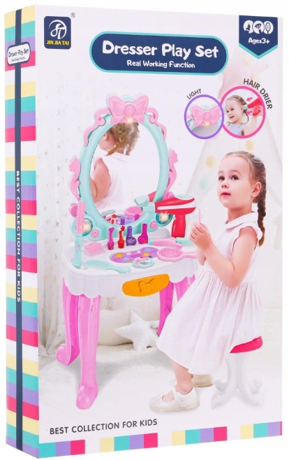 INTERAKTYWNA TOALETKA DLA DZIEWCZYNKI KSIĘŻNICZKI TABORET SUSZARKA ZDZ7938