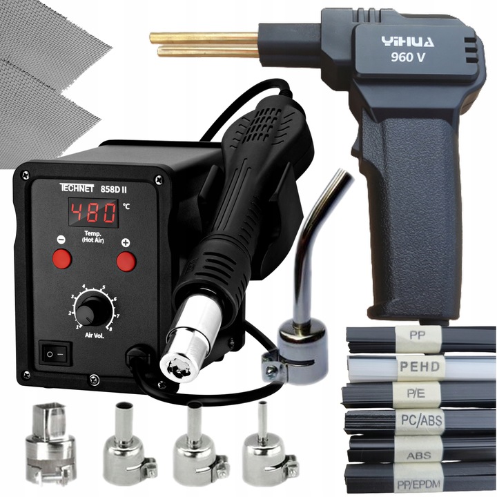 858D II 960V SPAWARKA PLASTIKU ZSZYWARKA TWORZYW DYSZA DŁUGA 6 TYPÓW SPOIW