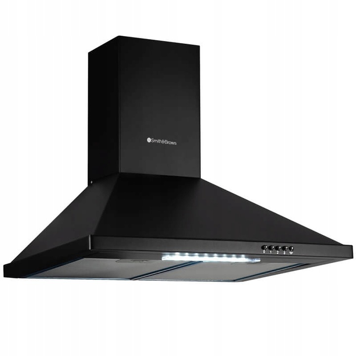 OKAP KUCHENNY KOMINOWY ŚCIENNY 60CM CZARNY LED