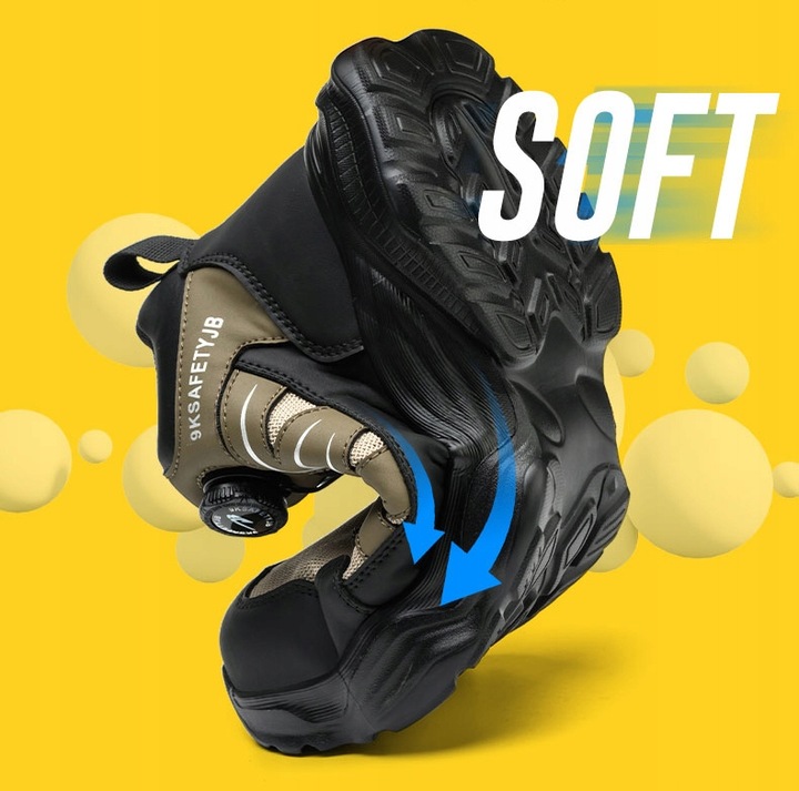 NOWY BUTY ROBOCZE MĘSKIE PÓŁBUTY ROBOCZE SPORTOWE ODDYCHAJĄCE Z NOSKIEM BHP