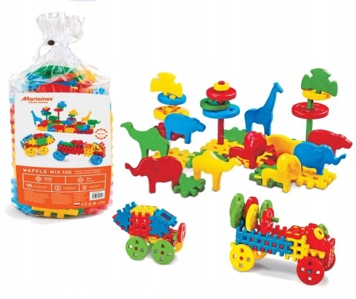 MARIOINEX Klocki Konstrukcyjne Wafle DUŻE Zabawki dla DZIECI Zestaw KLOCKÓW