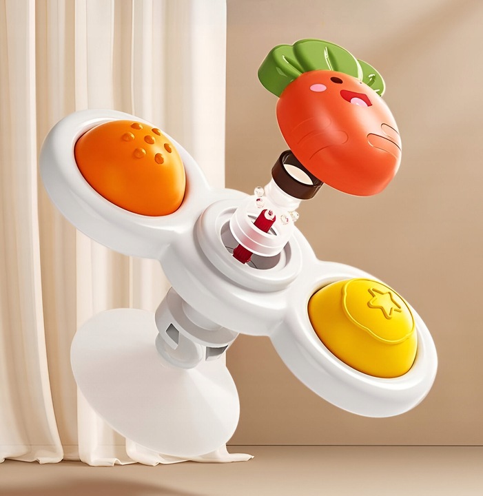 3 X FIDGET SPINER ZABAWKA DO KĄPIELI SENSORYCZNA GRZECHOTKA Z PRZYSSAWKĄ