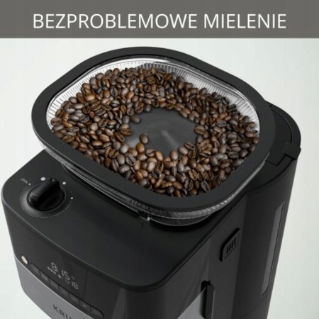 Ekspres przelewowy z wbudowanym młynkiem żarnowo-stalowy KRUPS KM8328