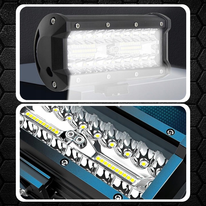 ZESTAW LAMPA ROBOCZA HALOGEN SAMOCHODOWY QUAD 2x 120W MOCNY LED CREE IP68