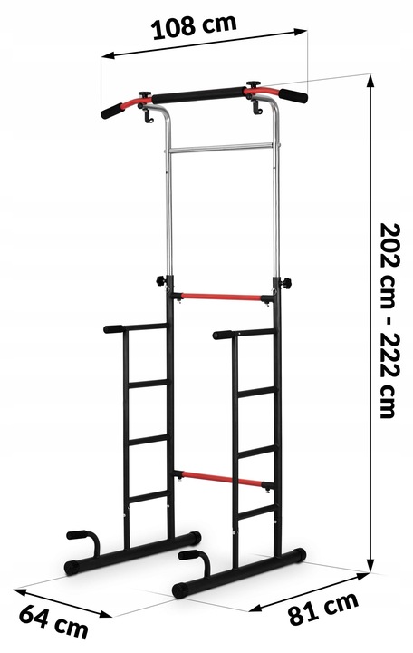 DRĄŻEK STACJONARNY DO PODCIĄGANIA WOLNOSTOJĄCY DIPÓW SIŁOWNIA NEO-SPORT