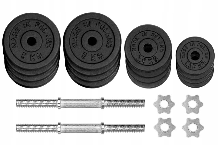HANTLE ŻELIWNE regulowane 2x30kg gryfy talerze zestaw do treningu 60kg