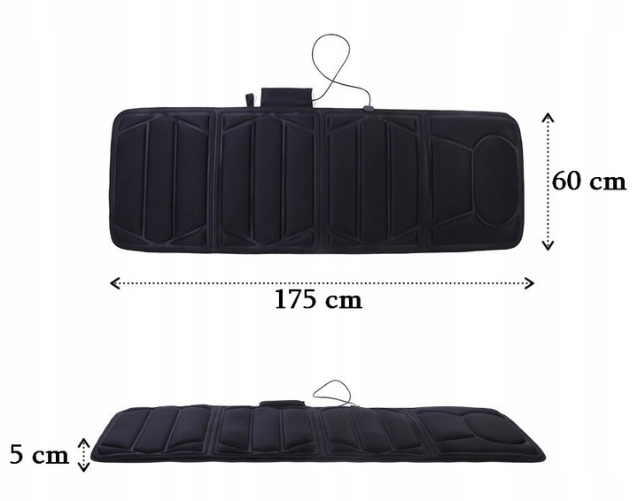 Mata masująca wibracyjna Materac masujący do masażu na łóżko 16 silników