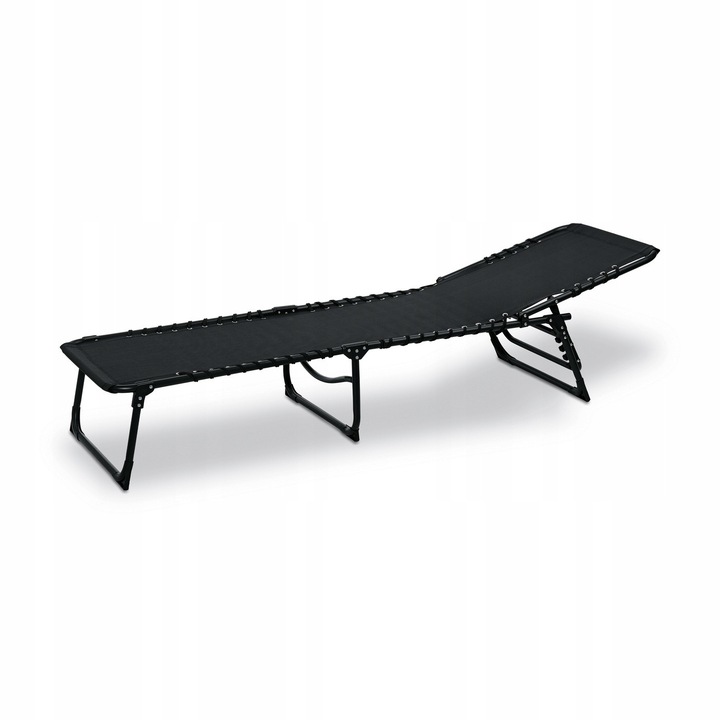 LEŻAK OGRODOWY Leżanka na PLAŻĘ CZARNY Regulowany KIESZONKA Tadar 4 pozycje