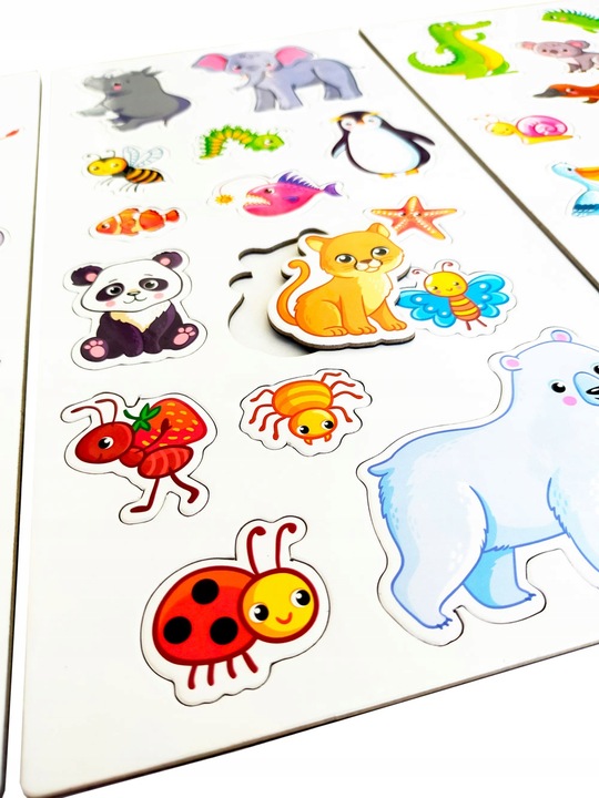 Zwierzęta Świata magnes układanka magnetyczna 81 szt