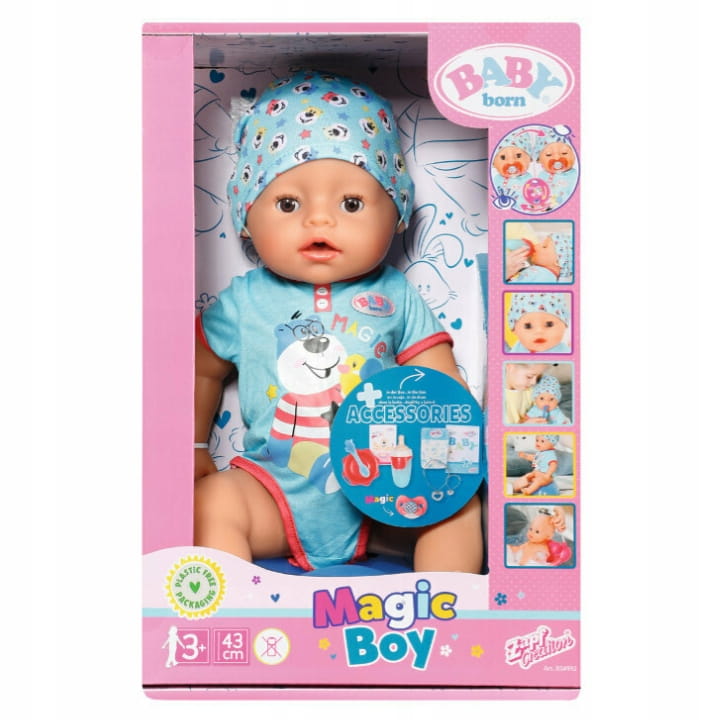 BABY BORN MAGIC BOY INTERAKTYWNA LALKA FUNKCYJNA CHŁOPIEC 43 CM BOBAS