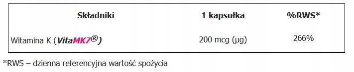 Aliness Witamina K2 z natto MK-7 200µg KOŚCI NACZYNIA KRWIONOŚNE 60kap