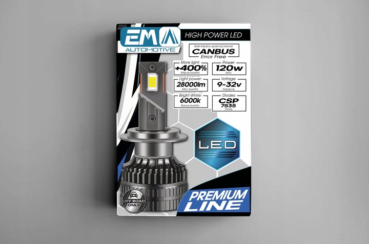 Żarówki Retrofit LED H7 CSP 120W 28000LM MOCNE CANBUS