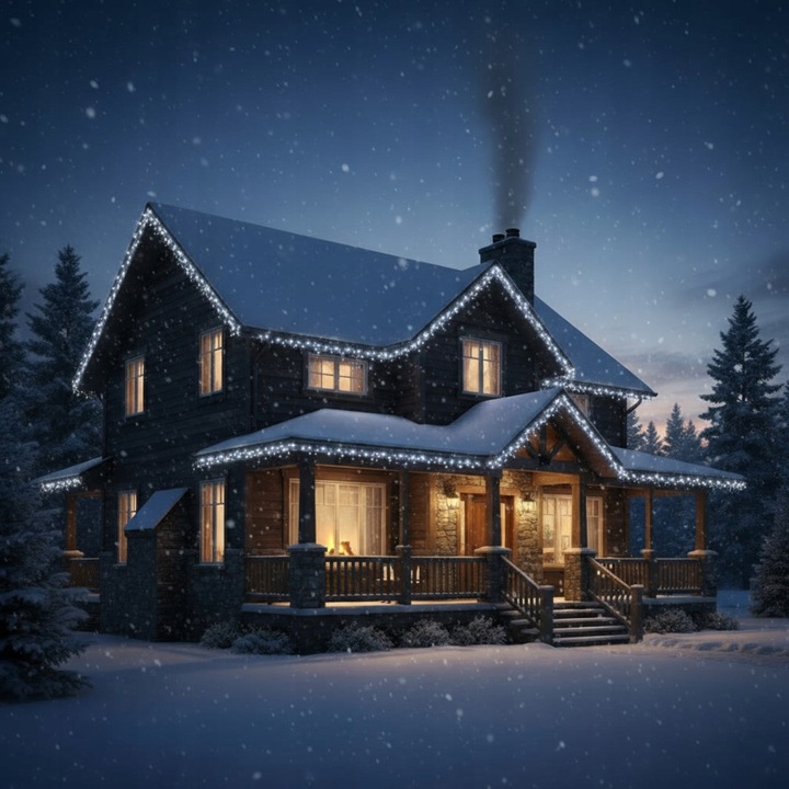 LAMPKI CHOINKOWE BIAŁY Z EFEKTEM ZIMNYM 500 LED 35M ZEW. DOMOWE 8 funkcji