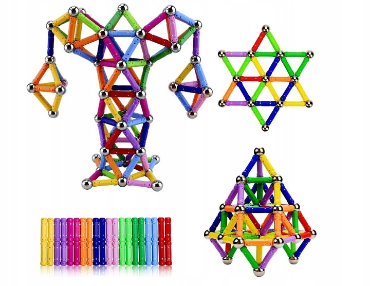 KLOCKI MAGNETYCZNE KONSTRUKCYJNE EDUKACYJNE KULKI ZESTAW 250 SZT DLA DZIECI