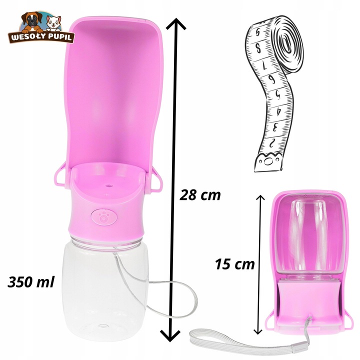 BIDON dla Psa na wodę z miską SKŁADANY 2w1 turystyczna BUTELKA na lato