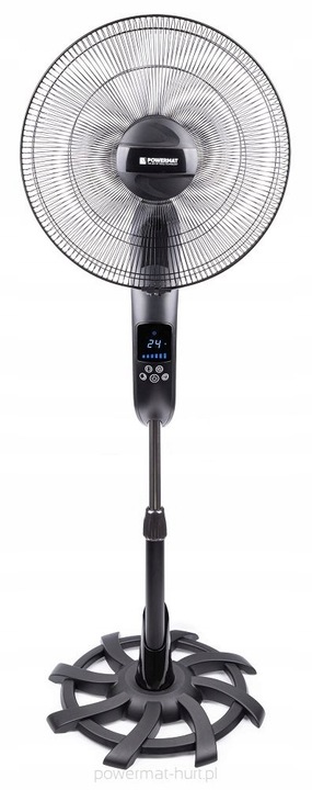 WENTYLATOR PODŁOGOWY WIATRAK STOJĄCY CZARNY CICHY 80W 135 CM