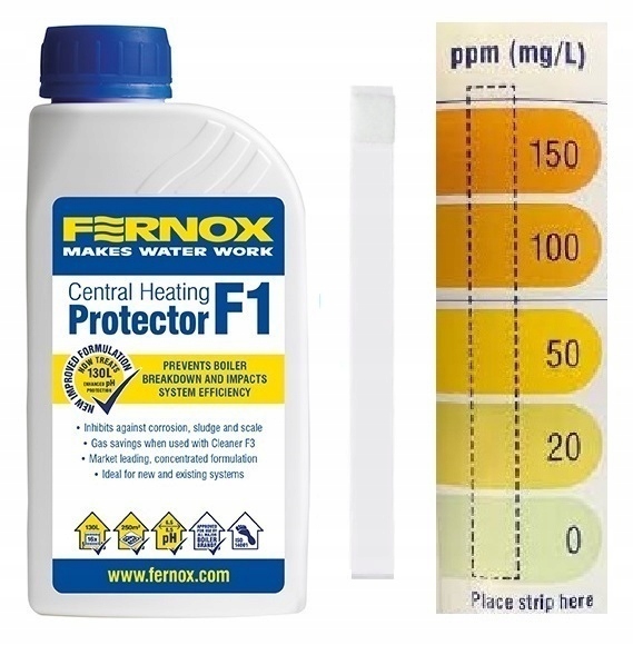 FERNOX F1 Inhibitor Korozji Protector Płyn 500 ml + Tester Analiza Stężenia