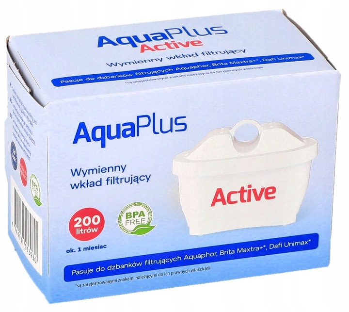 Filtr Aquaplus Active wkład do dzbanka filtrującego wodę 10 szt.
