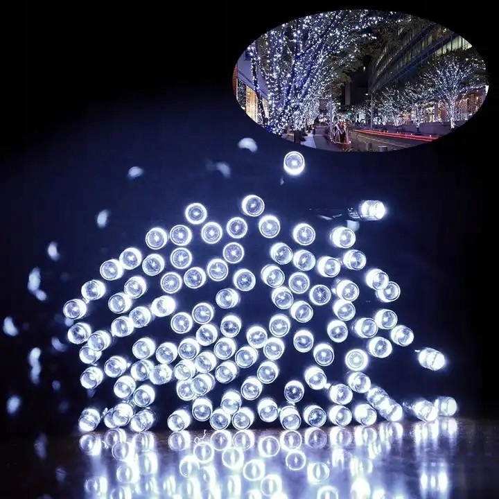 LAMPKI CHOINKOWE 500LED 35m ZEWNĘTRZNE WEWNĘTRZNE BIAŁE ZIMNE ŚWIĄTECZNE