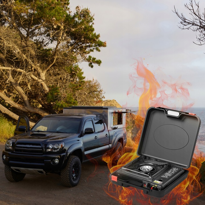 Kuchenka turystyczna palnik przenośna polowa 4x kartusz gazowy Interglobus