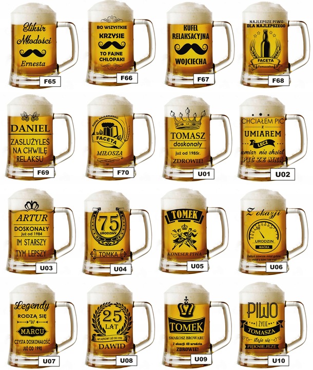 Kufel do piwa z grawerem NA DZIEŃ MĘŻCZYZNY WALENTYNKI Urodziny inne okazje