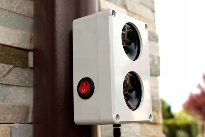 Podwójny odstraszacz na lisy kuny, hermetyczny 100%, mocny zmienny układ