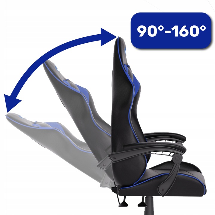 FOTEL GAMINGOWY CYBER CHAIRS X-LOGIC BLUE - BIUROWY