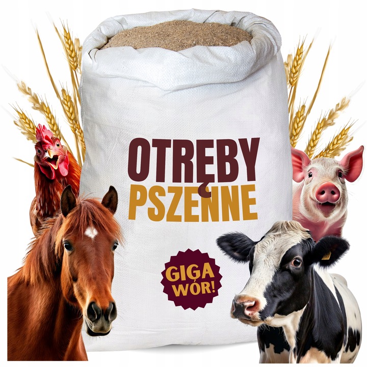 OTRĘBY PSZENNE PASZOWE KARMA PASZA DLA DROBIU KUR NIOSEK BYDŁA ŚWIŃ KONI