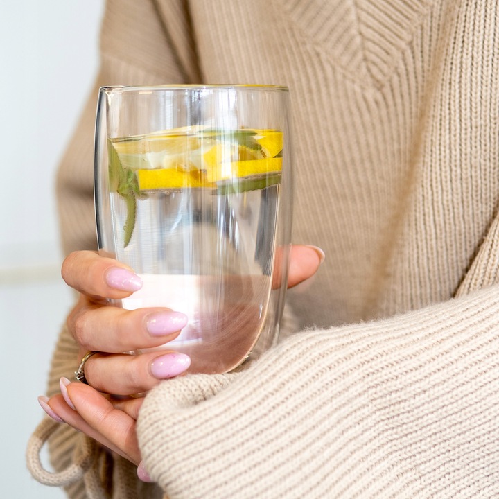 Kubek szklanka termiczna 450ml do kawy napojów Wessper 450ml podwójne dno