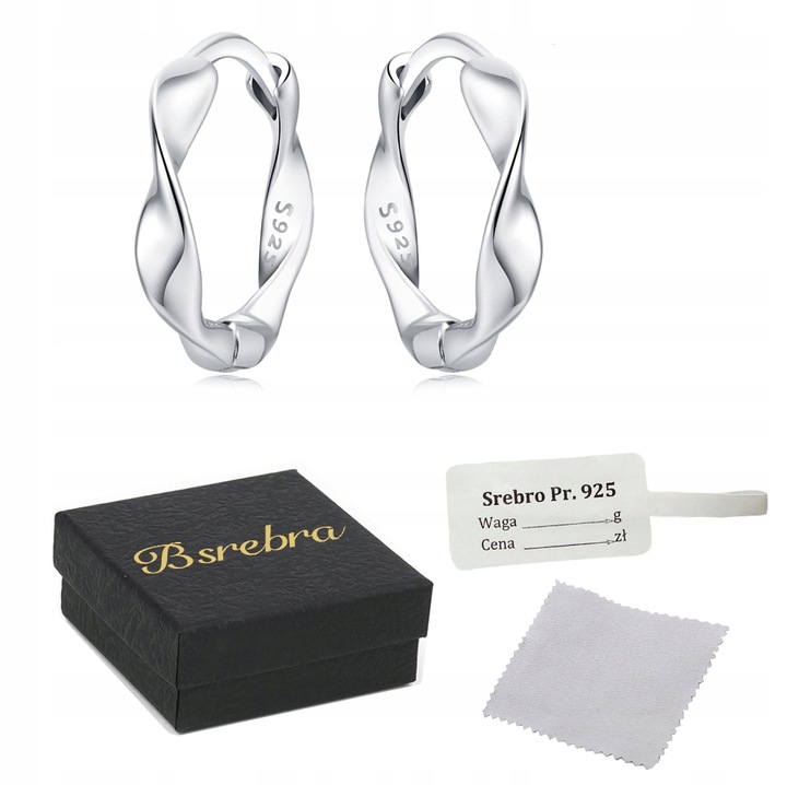 KOLCZYKI Srebrne PRÓBA 925 OBRĘCZE KOŁA Zakrzywiony SREBRO KÓŁKA Damskie