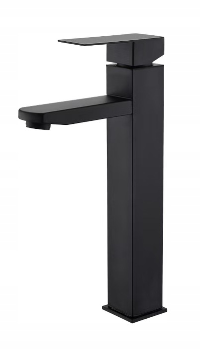 Bateria stojąca umywalkowa kran do umywalki zlewu czarna matowa WYSOKA