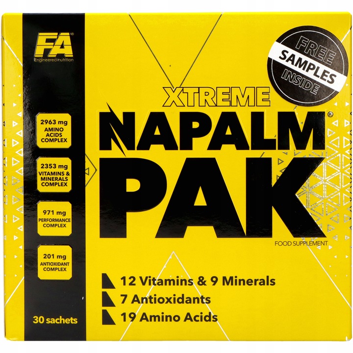 FITNESS AUTHORITY Napalm Pak 30-Saszetek Witaminy Minerały Aminokwasy