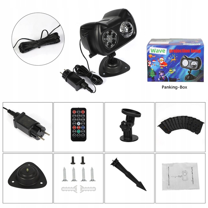 PROJEKTOR LASEROWY ŚWIĄTECZNY ZEWNĘTRZNY GWIAZD RGB PILOT 72 WZORÓW RZUTNIK