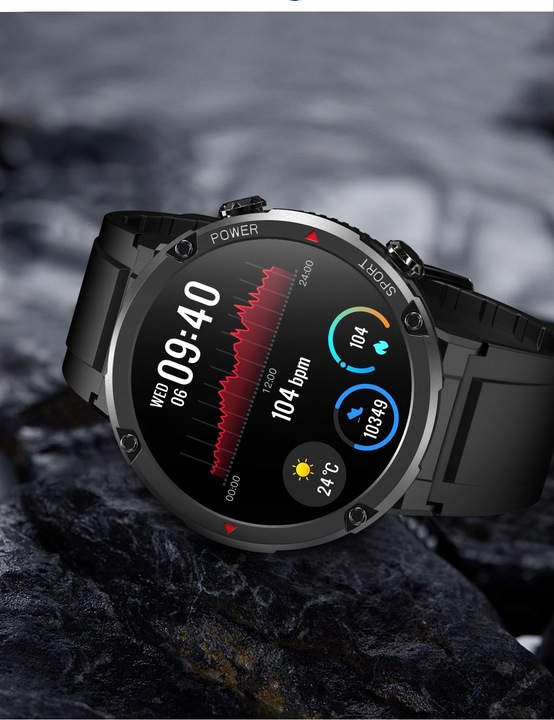 ZEGAREK MĘSKI SMARTWATCH SHD 400px CIŚNIENIOMIERZ PULSOMETR ROZMOWY PL MENU