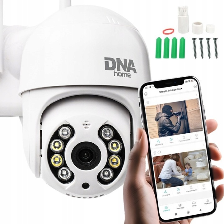 KAMERA WIFI IP SMART ZEWNĘTRZNA OBROTOWA FULL HD 2MP 1080p ZOOM 4x DETEKCJA