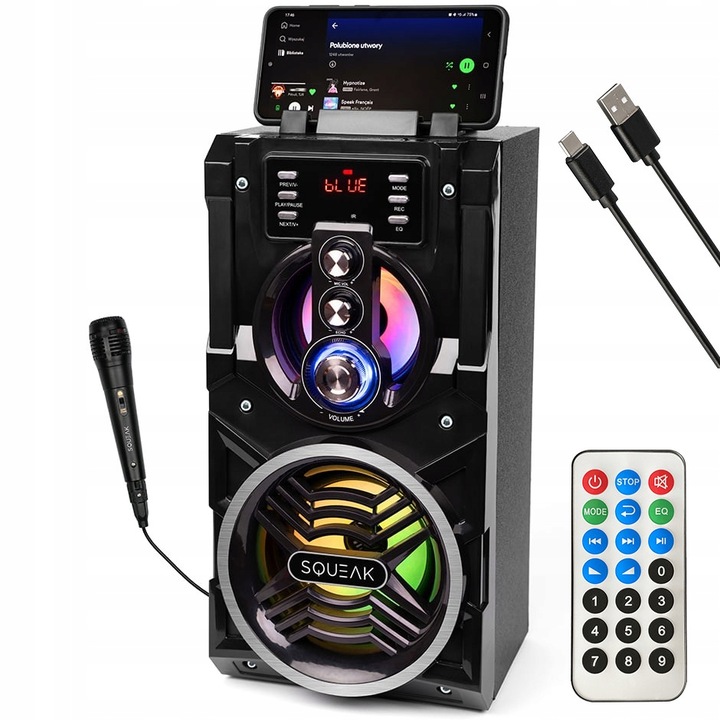 MOBILNY GŁOŚNIK BOOMBOX BLUETOOTH FM 3szt-MIKROFON