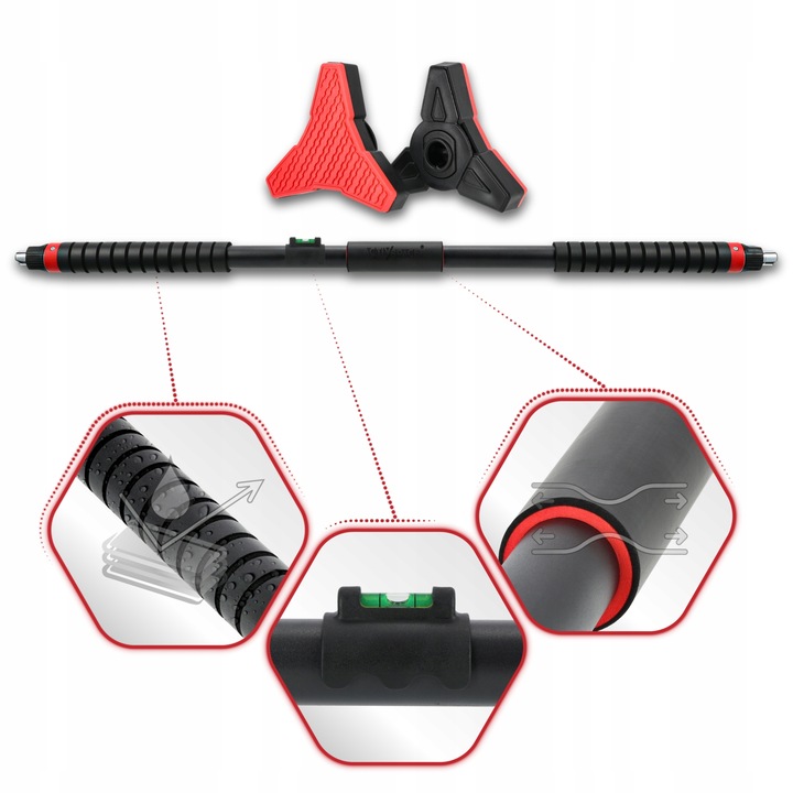 DRĄŻEK ROZPOROWY DO PODCIĄGANIA ĆWICZEŃ REGULOWANY STALOWY 98-130CM PREMIUM