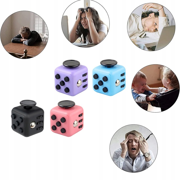 4X HAND CUBE KOSTKA ANTYSTRESOWA FIDGET CUBE TOYS przyciski pokrętła w dłoń