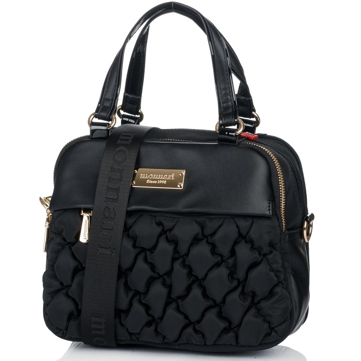 TOREBKA LISTONOSZKA MONNARI PIKOWANA SPORTOWA POJEMNA 3 KOMOROWA Czarny