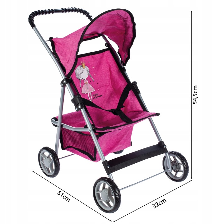 SPACERÓWKA WÓZEK DLA LALEK SPACEROWY SKŁADANY LEKKI STABLINY KSIĘŻNICZNA