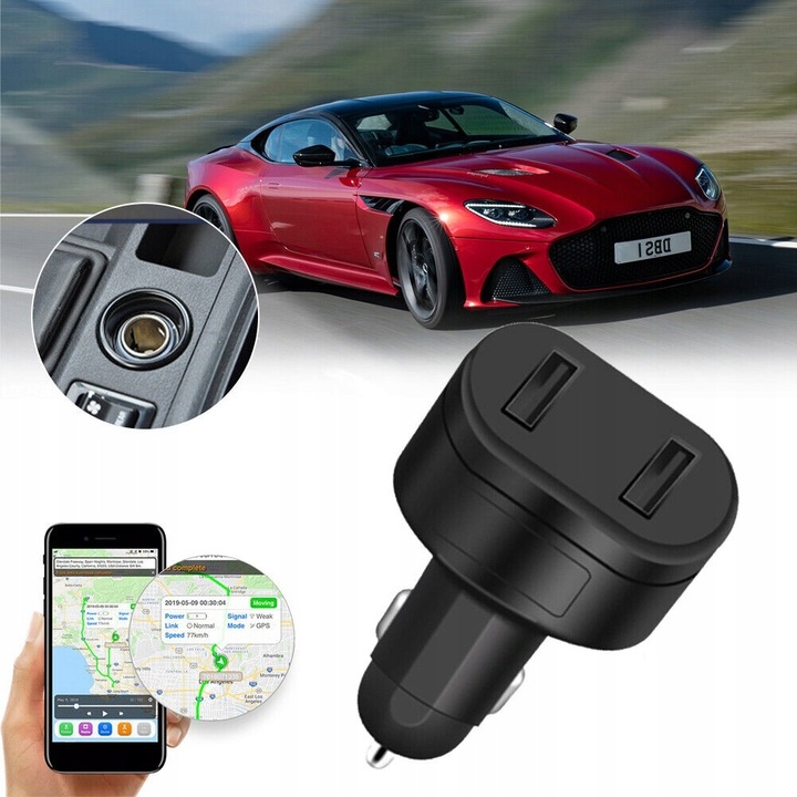LOKALIZATOR GPS SINOTRACK ST909 Z ŁADOWARKĄ USB SERWER APP BEZ ABONAMENTU