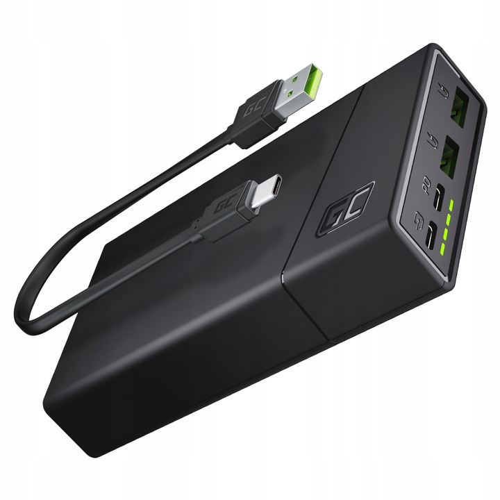 POWER BANK 20000mAh GREEN CELL 18W PD USB-C QC POWER DELIVERY QUICK CHARGE